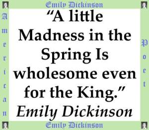 A Little Madness In The Spring - Dickinson